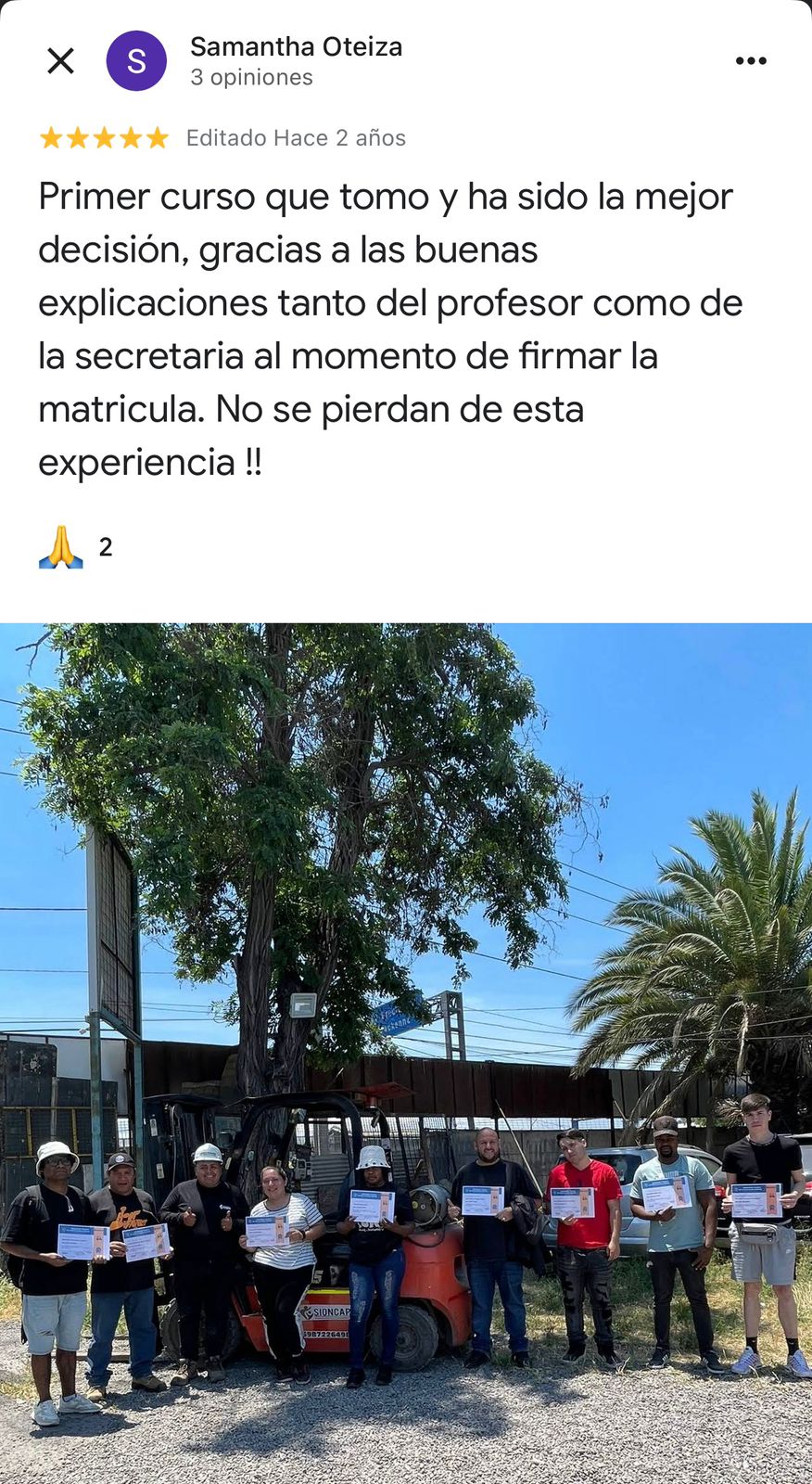 Testimonio Google
