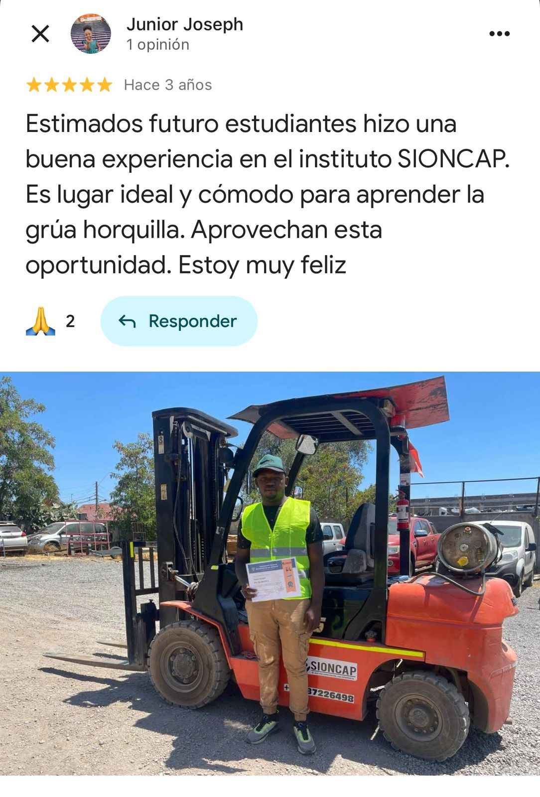 Testimonio Google